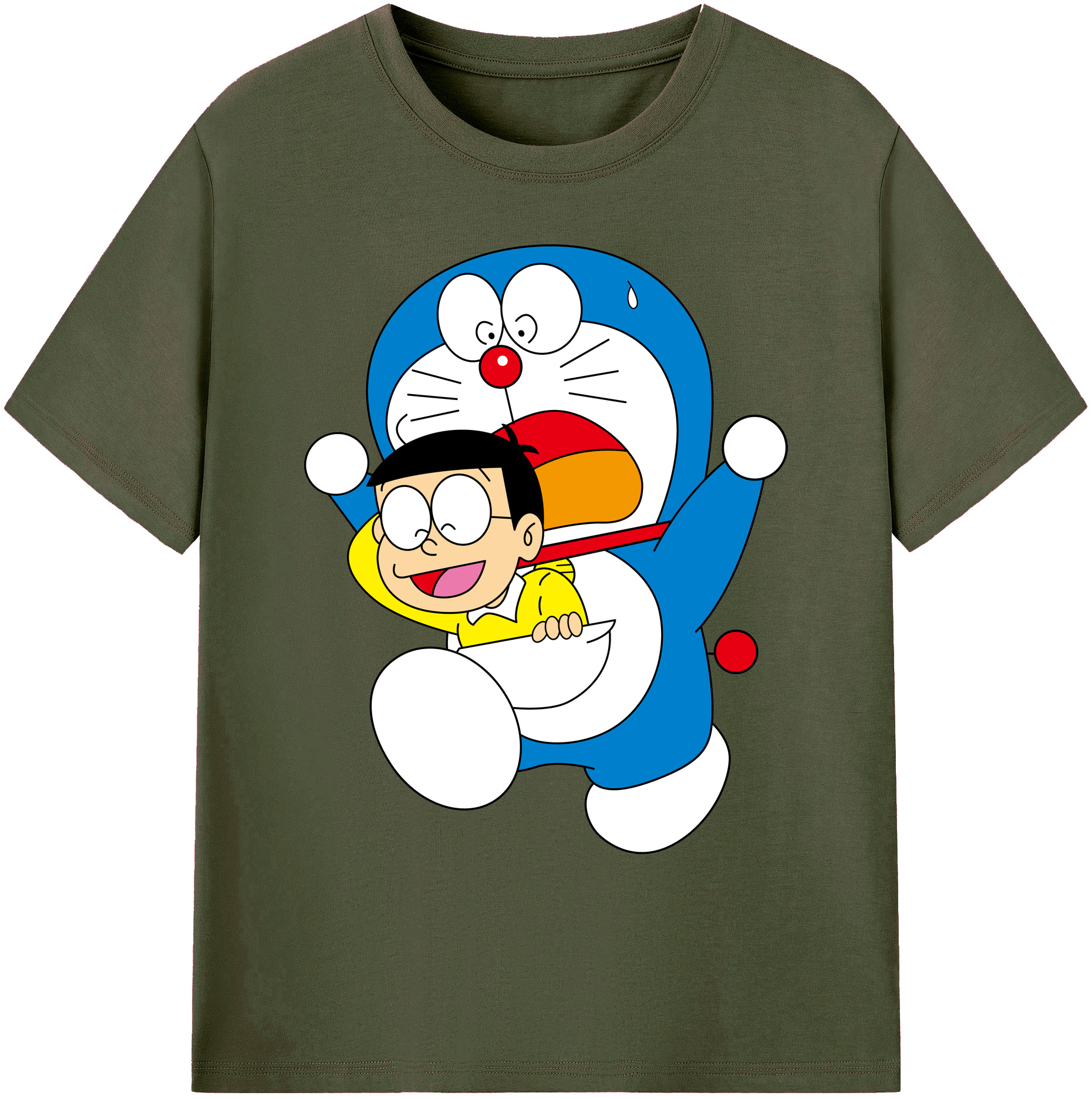 （画像用） ドラえもん Doraemon 綿100％ メンズ半袖Tシャツ｜肌触りやわらか＆通気性